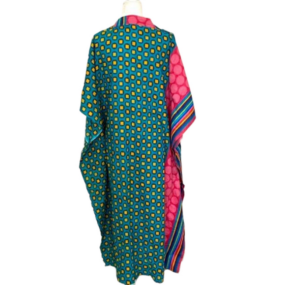 Abstract snap multi color kimono kaftan - Picture 7 of 8